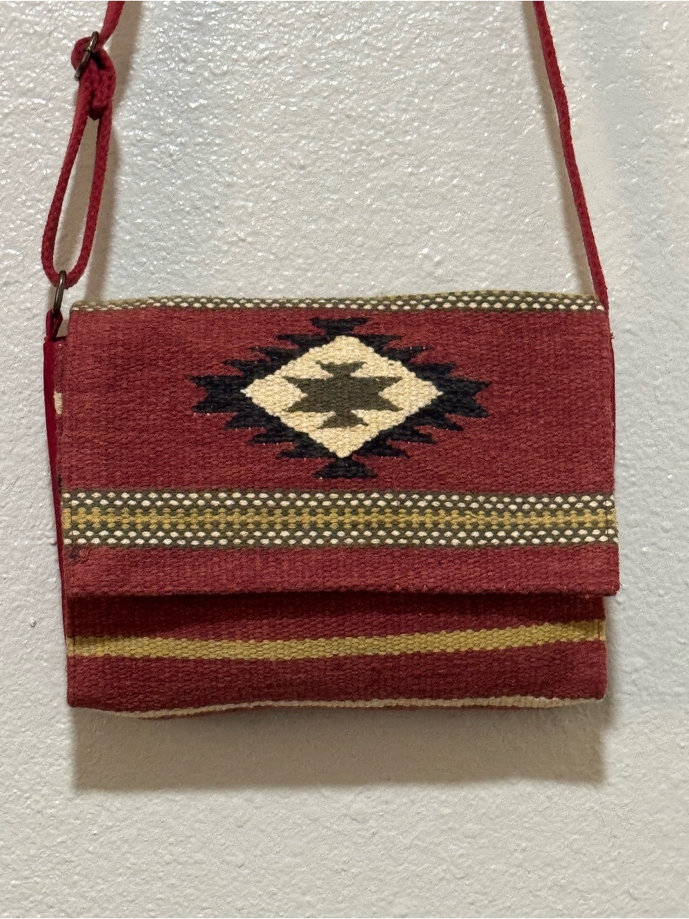 Women’s Southwestern Woven Crossbody Bag Adjustable Strap Aztec Serape Boho